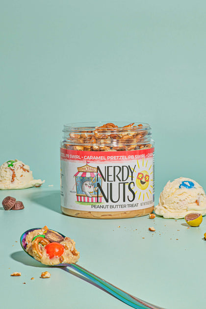 Caramel Pretzel PB Swirl Peanut Butter Treat | Nerdy Nuts