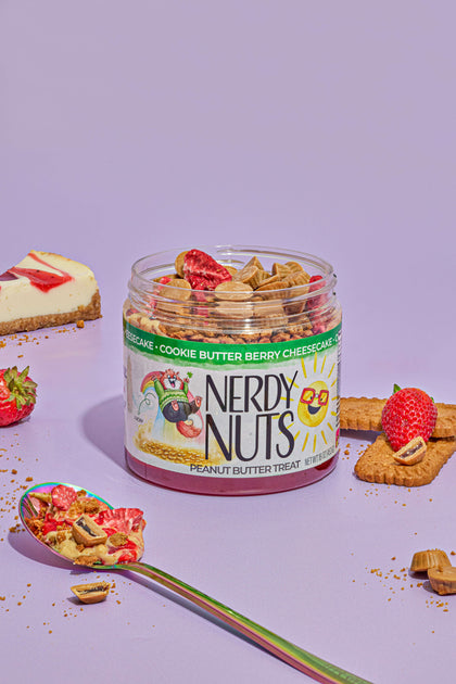 Cookie Butter Berry Cheesecake Peanut Butter Treat | Nerdy Nuts