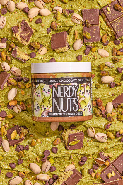 Dubai Chocolate Bar Peanut Butter Treat | Nerdy Nuts Dubai Chocolate Bar Peanut Butter Treat | Nerdy Nuts