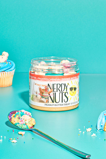 Frosted Carnival Cookie Batter Peanut Butter Treat | Nerdy Nuts