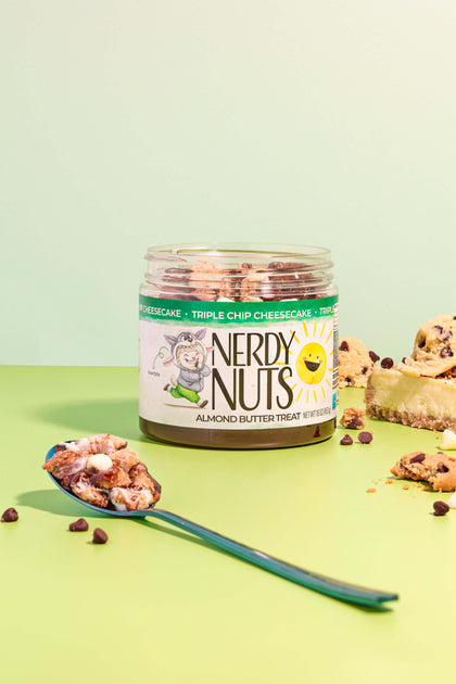 Triple Chip Cheesecake Almond Butter Treat | Nerdy Nuts