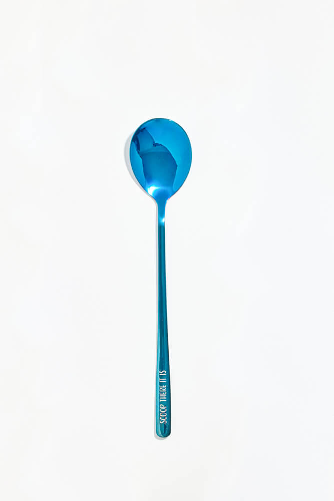 Blue "Scoop There It Is" Peanut Butter Spoon