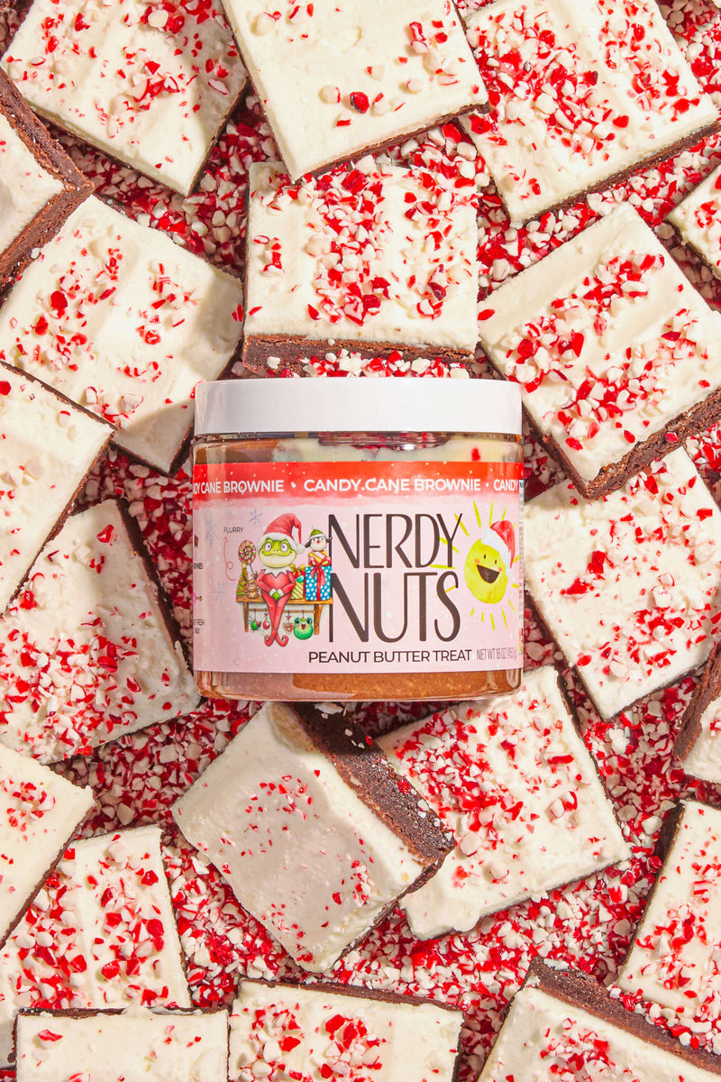 Candy Cane Brownie Peanut Butter Treat