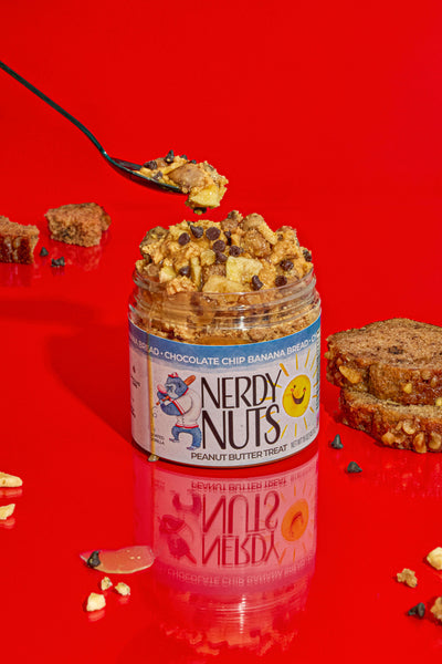 Chocolate Chip Banana Bread Peanut Butter Treat | Nerdy Nuts