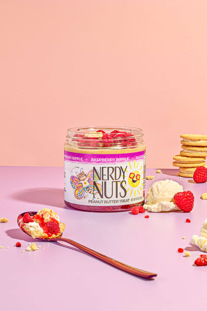 Raspberry Ripple Peanut Butter Treat | Nerdy Nuts
