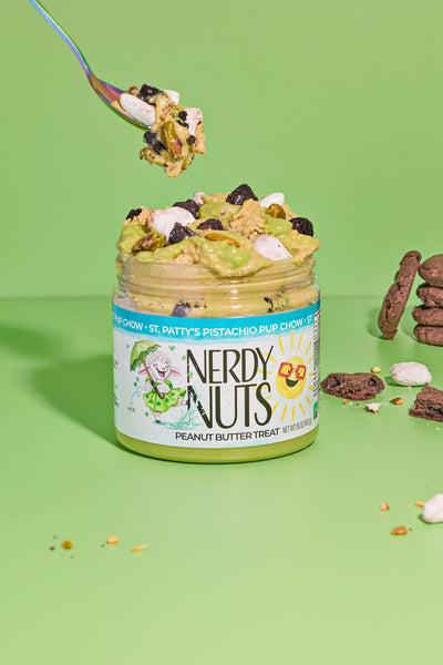 St. Patty's Pistachio Pup Chow Peanut Butter Treat | Nerdy Nuts
