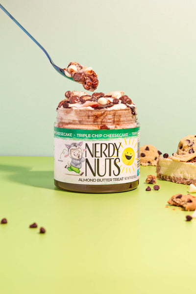 Triple Chip Cheesecake Almond Butter Treat | Nerdy Nuts